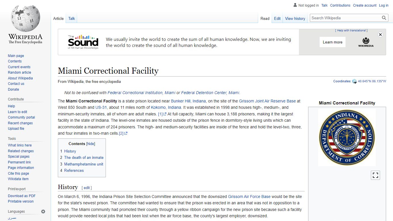 Miami Correctional Facility - Wikipedia